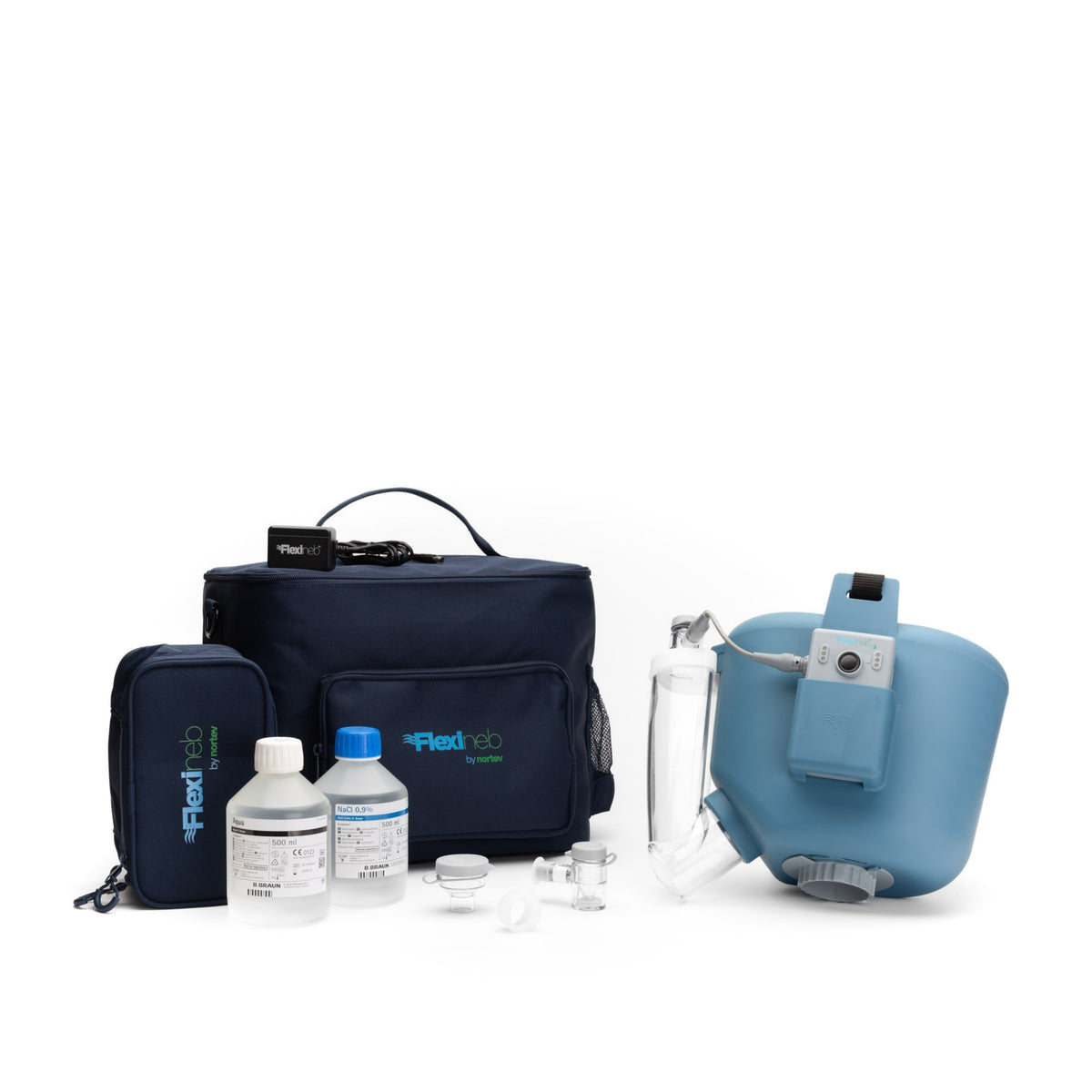 Flexineb E3 Inhalator für Pferde Komplettset Small Blau