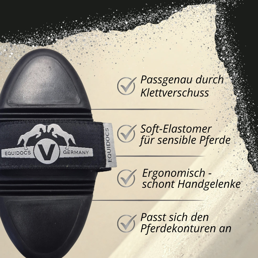 Equidocs Massagestriegel NoirFlex ActiveFlow für Pferde