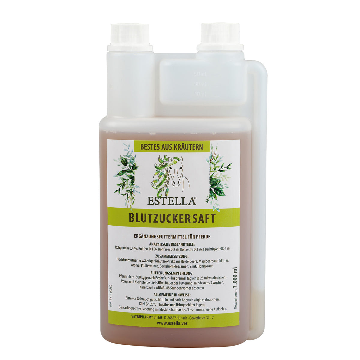 ESTELLA Blutzuckersaft für Pferde 1000ml