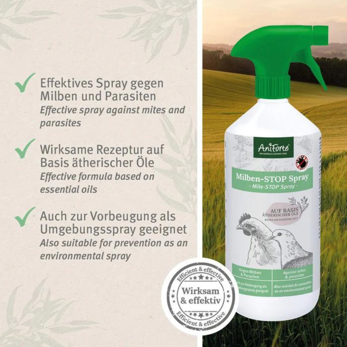 AniForte Milben-STOP Spray für Hühner 1000ml