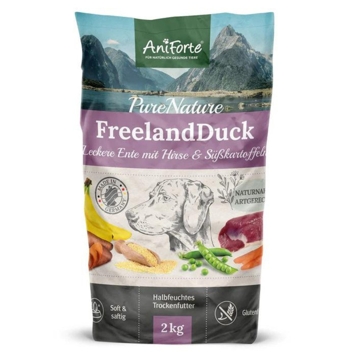 AniForte Trockenfutter FreelandDuck für Hunde 2kg MHD 30.11.2026