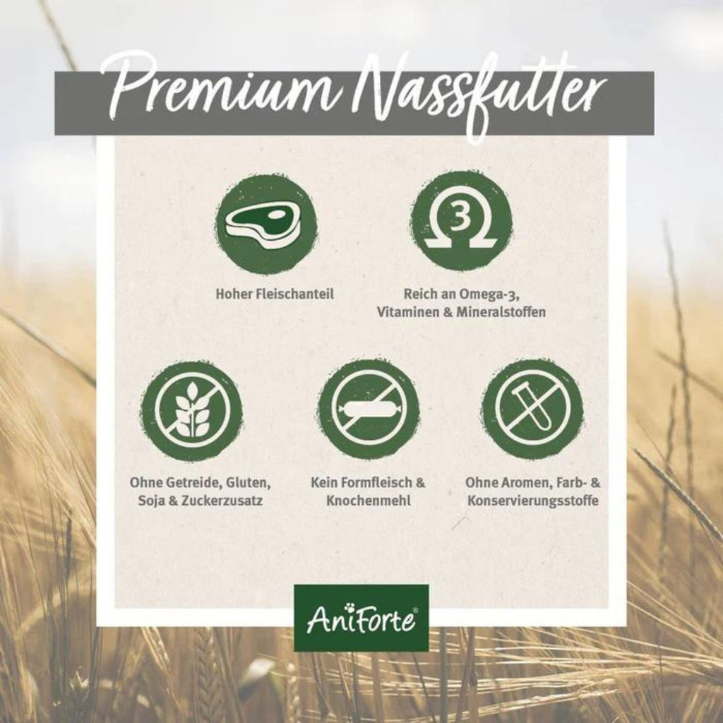 AniForte Nassfutter LandChicken für Hund 6x400g